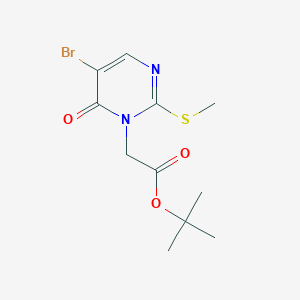 molecular formula C11H15BrN2O3S B1313756 tert-Butyl 5-bromo-2-(methylthio)-6-oxopyrimidine-1-acetate CAS No. 308276-66-6