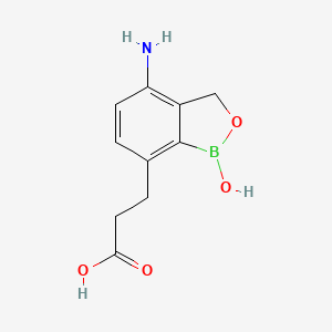 molecular formula C10H12BNO4 B13137563 4-Amino-1,3-dihydro-1-hydroxy-2,1-benzoxaborole-7-propanoic acid 