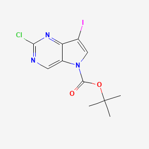 molecular formula C11H11ClIN3O2 B13137590 tert-Butyl 2-chloro-7-iodo-5H-pyrrolo[3,2-d]pyrimidine-5-carboxylate 