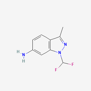 molecular formula C9H9F2N3 B13137592 1-(Difluoromethyl)-3-methyl-1H-indazol-6-amine 