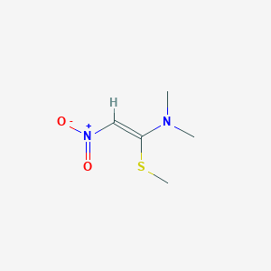 molecular formula C5H10N2O2S B13137595 N,N-Dimethyl-1-(methylthio)-2-nitroethen-1-amine 