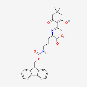 molecular formula C30H34N2O6 B13137596 (R)-5-((((9H-Fluoren-9-yl)methoxy)carbonyl)amino)-2-((1-(4,4-dimethyl-2,6-dioxocyclohexylidene)ethyl)amino)pentanoic acid 