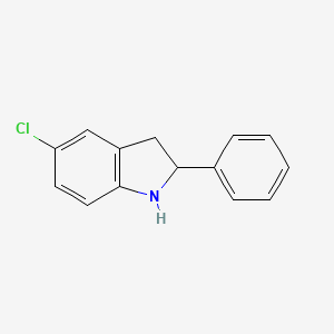 molecular formula C14H12ClN B13137643 5-Chloro-2-phenylindoline 