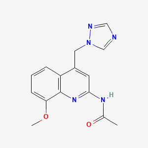 molecular formula C15H15N5O2 B13137736 N-(4-((1H-1,2,4-Triazol-1-yl)methyl)-8-methoxyquinolin-2-yl)acetamide 