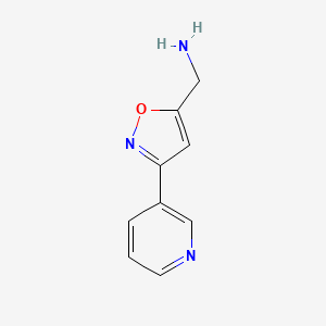 molecular formula C9H9N3O B1313776 1-(3-Pyridin-3-ylisoxazol-5-YL)methanamine CAS No. 543713-43-5