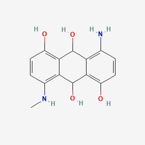 molecular formula C15H16N2O4 B13137828 4-Amino-9,10-dihydro-8-(methylamino)anthracene-1,5,9,10-tetrol CAS No. 93778-48-4