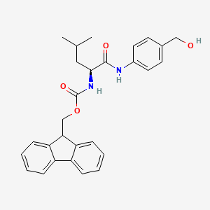molecular formula C28H30N2O4 B13137847 (2s)-2-[(Fluoren-9-ylmethoxy)carbonylamino]-n-[4-(hydroxymethyl)phenyl]-4-methylpentanamide 