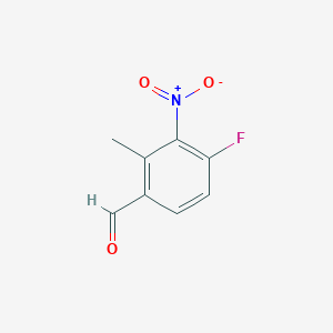 molecular formula C8H6FNO3 B13137859 4-Fluoro-2-methyl-3-nitrobenzaldehyde 