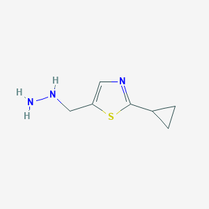 molecular formula C7H11N3S B13137895 2-Cyclopropyl-5-(hydrazinylmethyl)thiazole 