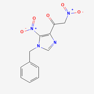 molecular formula C12H10N4O5 B1313793 1-(1-Benzyl-5-nitro-1H-imidazol-4-yl)-2-nitroethanone CAS No. 69195-97-7