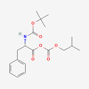 molecular formula C19H27NO6 B13137949 L-Phenylalanine,N-[(1,1-dimethylethoxy)carbonyl]-,anhydridewith2-methylpropylhydrogencarbonate 
