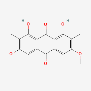 molecular formula C18H16O6 B13138040 1,8-Dihydroxy-3,6-dimethoxy-2,7-dimethylanthracene-9,10-dione CAS No. 502497-28-1