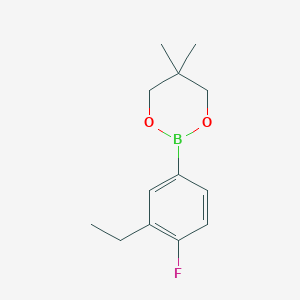 molecular formula C13H18BFO2 B13138081 2-(3-Ethyl-4-fluorophenyl)-5,5-dimethyl-1,3,2-dioxaborinane 
