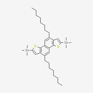 molecular formula C36H56S2Sn2 B13138099 (5,10-Dioctyl-2-trimethylstannyl-[1]benzothiolo[7,6-g][1]benzothiol-7-yl)-trimethylstannane 