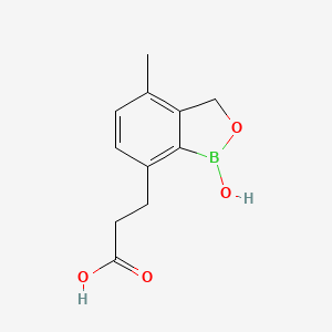 molecular formula C11H13BO4 B13138225 1,3-Dihydro-1-hydroxy-4-methyl-2,1-benzoxaborole-7-propanoic acid 