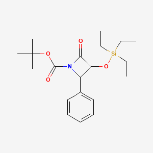 molecular formula C20H31NO4Si B13138269 tert-Butyl 2-oxo-4-phenyl-3-((triethylsilyl)oxy)azetidine-1-carboxylate 