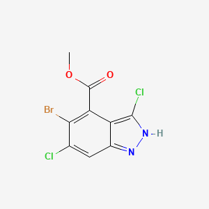 molecular formula C9H5BrCl2N2O2 B13138290 Methyl 5-bromo-3,6-dichloro-1H-indazole-4-carboxylate 