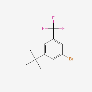 molecular formula C11H12BrF3 B13138323 1-Bromo-3-(tert-butyl)-5-(trifluoromethyl)benzene 