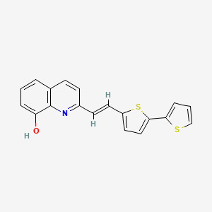 molecular formula C19H13NOS2 B13138327 2-(2-([2,2'-Bithiophen]-5-yl)vinyl)quinolin-8-ol 