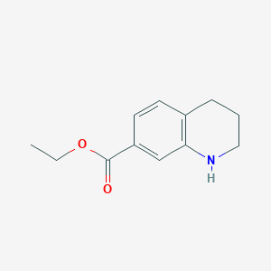 molecular formula C12H15NO2 B13138385 Ethyl 1,2,3,4-tetrahydroquinoline-7-carboxylate 