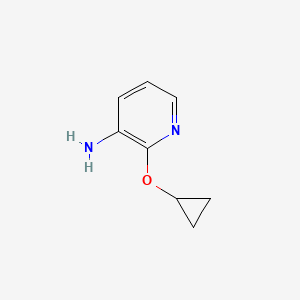 molecular formula C8H10N2O B13138427 2-Cyclopropoxypyridin-3-amine 