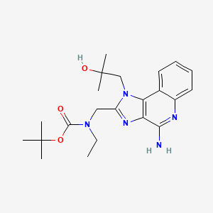 molecular formula C22H31N5O3 B13138430 tert-butyl N-[[4-amino-1-(2-hydroxy-2-methylpropyl)imidazo[4,5-c]quinolin-2-yl]methyl]-N-ethylcarbamate 
