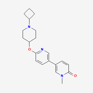 molecular formula C20H25N3O2 B13138468 [3,3'-Bipyridin]-6(1H)-one, 6'-[(1-cyclobutyl-4-piperidinyl)oxy]-1-methyl- CAS No. 832735-30-5