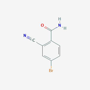 molecular formula C8H5BrN2O B13138541 4-Bromo-2-cyanobenzamide 