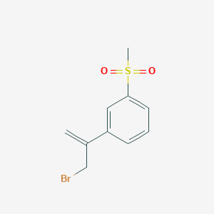 molecular formula C10H11BrO2S B13138569 Benzene,1-[1-(bromomethyl)ethenyl]-3-(methylsulfonyl)- 