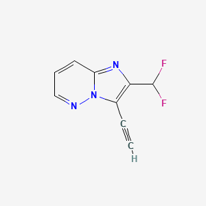 molecular formula C9H5F2N3 B13138626 2-(Difluoromethyl)-3-ethynylimidazo[1,2-b]pyridazine 