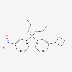 molecular formula C22H26N2O2 B13138672 Azetidine, 1-(7-nitro-9,9-dipropyl-9H-fluoren-2-yl)- CAS No. 918442-29-2