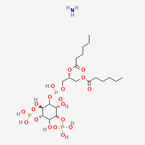 molecular formula C21H44NO19P3 B13138689 azane;[(2R)-2-hexanoyloxy-3-[hydroxy-[(2R,3S,5R,6R)-2,4,6-trihydroxy-3,5-diphosphonooxycyclohexyl]oxyphosphoryl]oxypropyl] hexanoate 