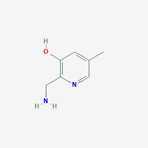 molecular formula C7H10N2O B13138768 2-(Aminomethyl)-5-methylpyridin-3-ol 