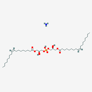 molecular formula C42H82NO10P B13138782 azane;[(2S)-2-hydroxy-3-[hydroxy-[(2S)-2-hydroxy-3-[(Z)-octadec-9-enoyl]oxypropoxy]phosphoryl]oxypropyl] (Z)-octadec-9-enoate 