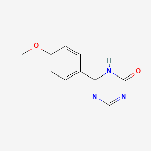 molecular formula C10H9N3O2 B13138844 6-(4-Methoxyphenyl)-1,3,5-triazin-2(1H)-one CAS No. 61709-06-6