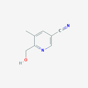 molecular formula C8H8N2O B13138860 6-(Hydroxymethyl)-5-methylnicotinonitrile 