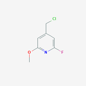molecular formula C7H7ClFNO B13138943 4-(Chloromethyl)-2-fluoro-6-methoxypyridine 