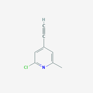 molecular formula C8H6ClN B13138957 2-Chloro-4-ethynyl-6-methylpyridine 