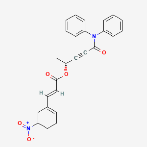 molecular formula C26H24N2O5 B13138958 [(2R)-5-oxo-5-(N-phenylanilino)pent-3-yn-2-yl] (E)-3-(5-nitrocyclohexen-1-yl)prop-2-enoate 