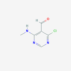 molecular formula C6H6ClN3O B1313896 4-Chloro-6-(methylamino)pyrimidine-5-carbaldehyde CAS No. 14160-94-2