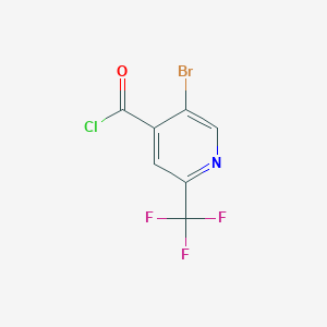 molecular formula C7H2BrClF3NO B13138979 5-Bromo-2-(trifluoromethyl)isonicotinoylchloride CAS No. 1070972-53-0