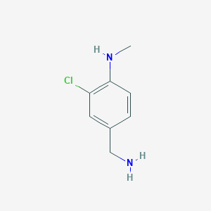 molecular formula C8H11ClN2 B13139022 4-(aminomethyl)-2-chloro-N-methylaniline 