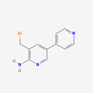 molecular formula C11H10BrN3 B13139053 5-(Bromomethyl)-[3,4'-bipyridin]-6-amine 