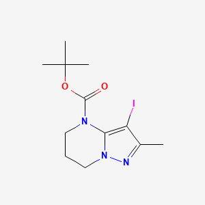 molecular formula C12H18IN3O2 B13139133 tert-butyl 3-iodo-2-methyl-6,7-dihydro-5H-pyrazolo[1,5-a]pyrimidine-4-carboxylate 