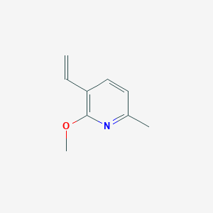 molecular formula C9H11NO B13139135 2-Methoxy-6-methyl-3-vinylpyridine 