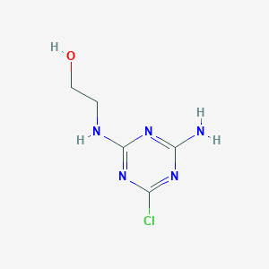 molecular formula C5H8ClN5O B13139218 Ethanol, 2-[(4-amino-6-chloro-1,3,5-triazin-2-yl)amino]- CAS No. 64887-39-4