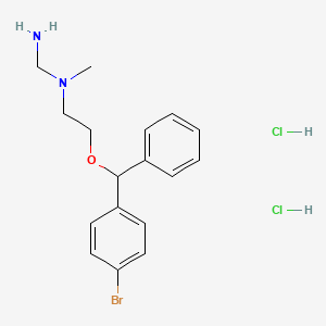molecular formula C17H23BrCl2N2O B13139235 N-(2-((4-Bromophenyl)(phenyl)methoxy)ethyl)-N-methylmethanediaminedihydrochloride 
