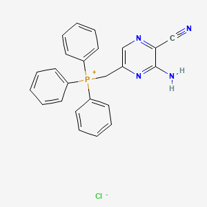 molecular formula C24H20ClN4P B13139254 ((6-Amino-5-cyanopyrazin-2-yl)methyl)(triphenyl)phosphonium chloride CAS No. 58091-64-8