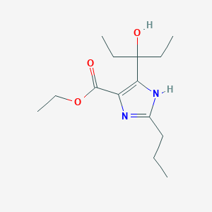 molecular formula C14H24N2O3 B13139330 Ethyl 4-(3-hydroxypentan-3-yl)-2-propyl-1H-imidazole-5-carboxylate CAS No. 172875-50-2
