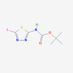 molecular formula C7H10IN3O2S B13139361 tert-Butyl (5-iodo-1,3,4-thiadiazol-2-yl)carbamate 